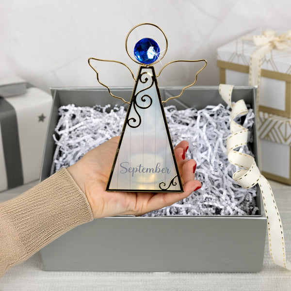 Pavilion Gift Company September 6.5" Monthly Angel Tea Light Holder