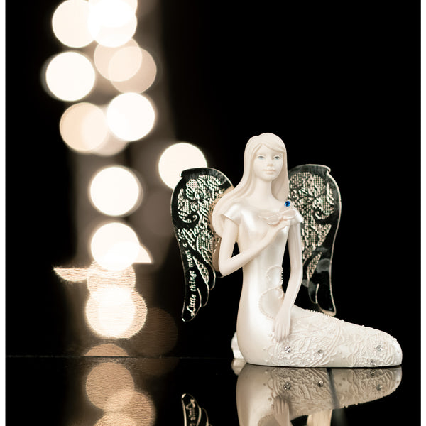 Pavilion Gift Company September Birthstone Angel 3.5" September Angel With Sapphire Butterfly
