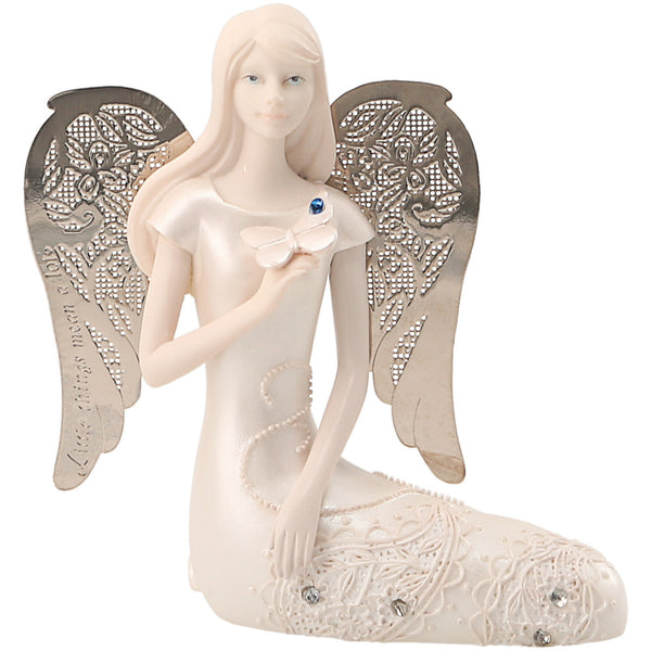 pavilion gift company September Birthstone Angel 3.5" September Angel with Sapphire Butterfly