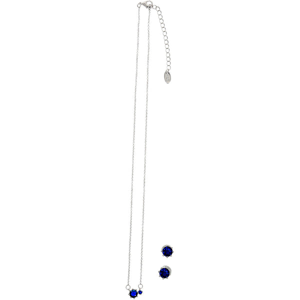Pavilion Gift Company September Sapphire 16.5"-18.5" Birthstone Jewelry Gift Set