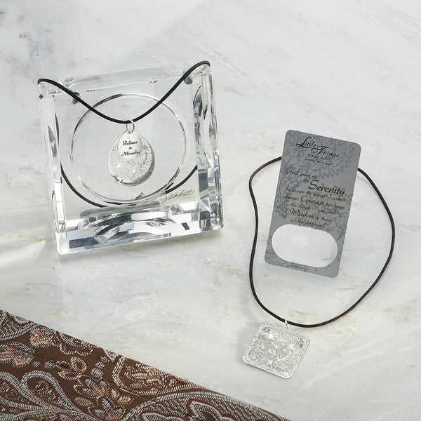 Pavilion Gift Company Serenity Necklace With 1.25" Square Pendant
