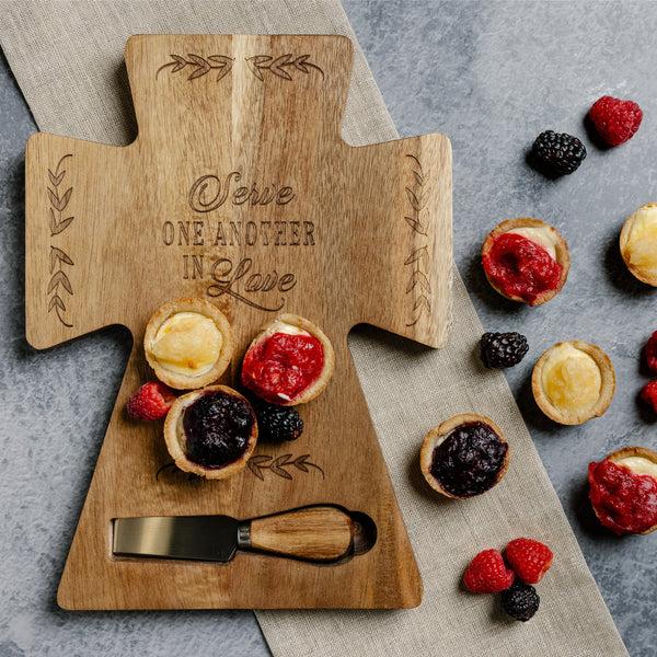 Pavilion Gift Company Serve 12" Acacia Cheese/Bread Board Set