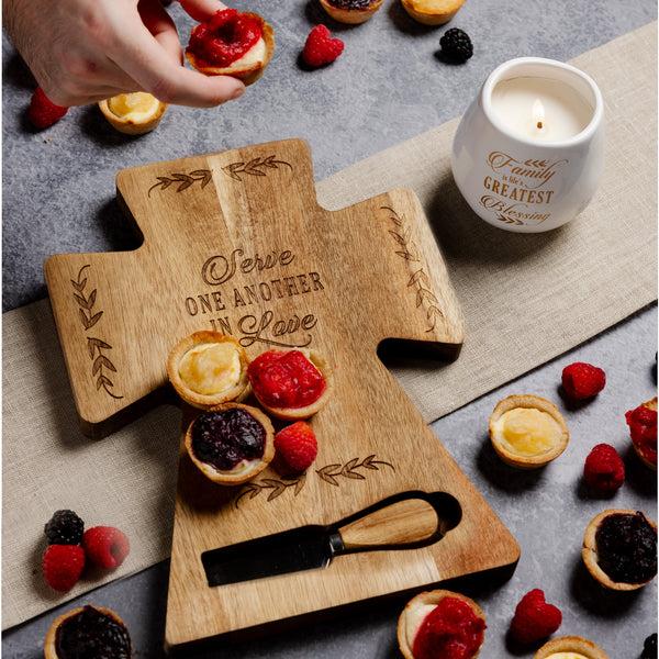 Pavilion Gift Company Serve 12" Acacia Cheese/Bread Board Set