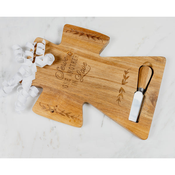 Pavilion Gift Company Serve 12" Acacia Cheese/Bread Board Set