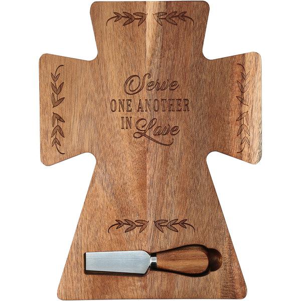 pavilion gift company Serve 12" Acacia Cheese/Bread Board Set