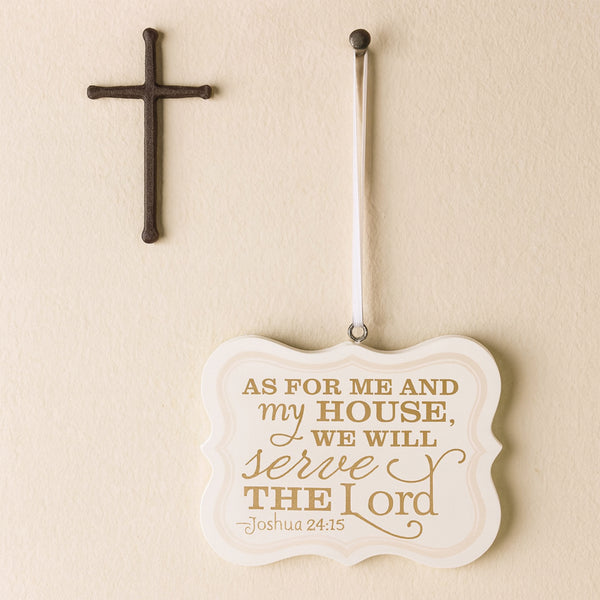 Pavilion Gift Company Serve The Lord 2.75" X 2.25" Hanging Plaque