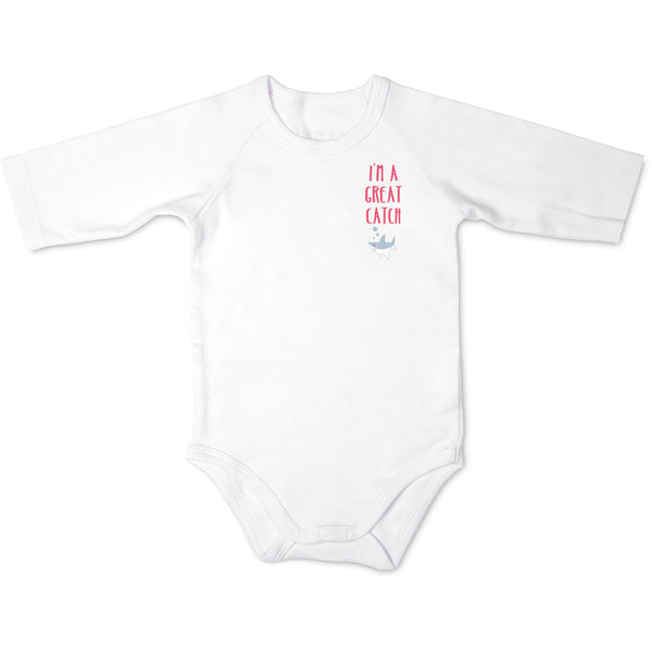 pavilion gift company Shark 6-12 Months 3/4 Length Sleeve Onesie