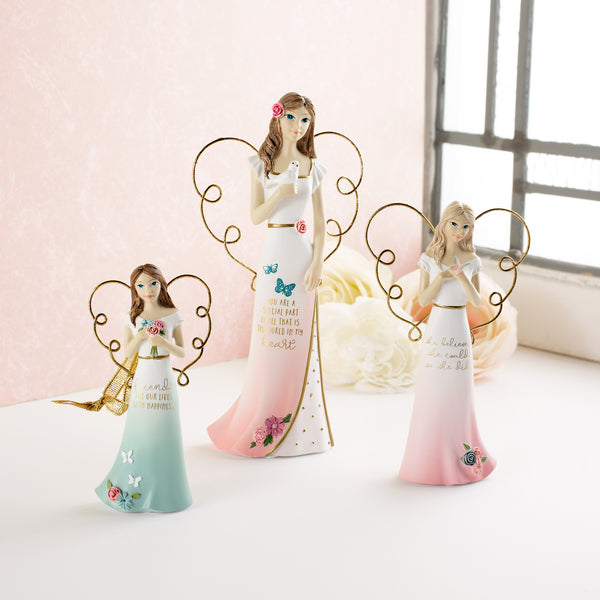 Pavilion Gift Company She Believed 5.5" Angel Holding Butterfly
