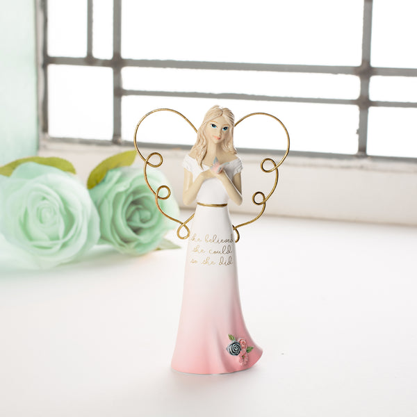Pavilion Gift Company She Believed 5.5" Angel Holding Butterfly