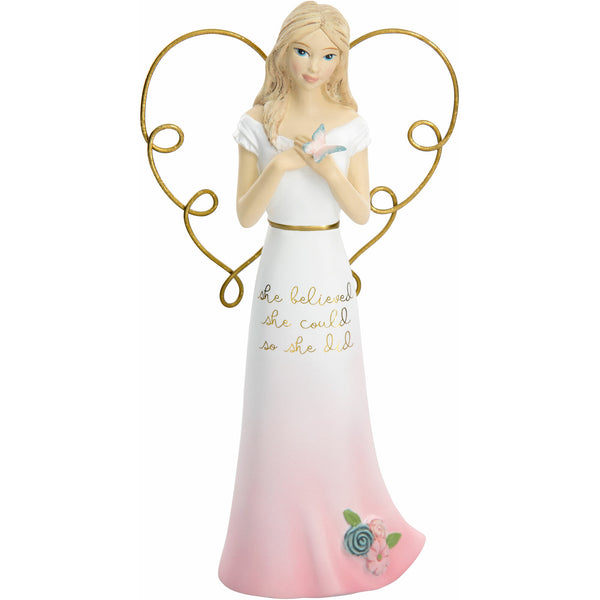 pavilion gift company She Believed 5.5" Angel Holding Butterfly