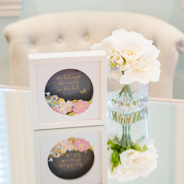 Pavilion Gift Company She Believed 8" Cut Paper Shadow Box