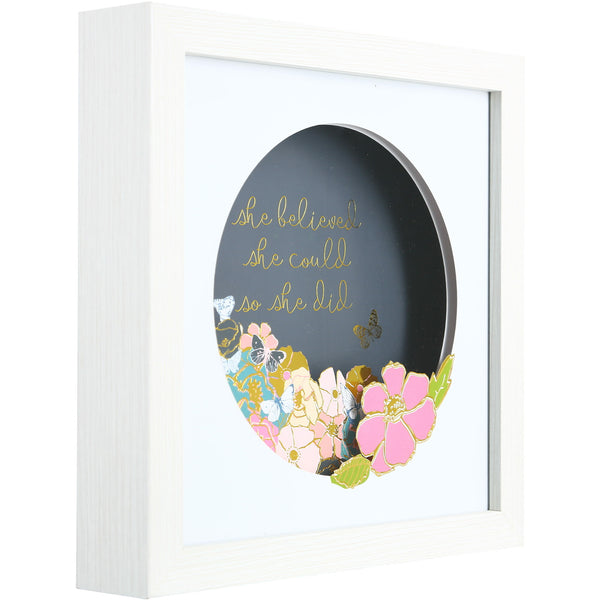Pavilion Gift Company She Believed 8" Cut Paper Shadow Box