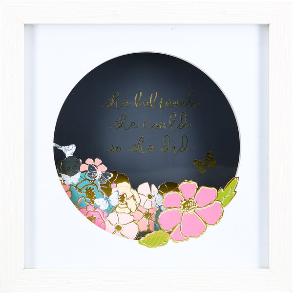 pavilion gift company She Believed 8" Cut Paper Shadow Box