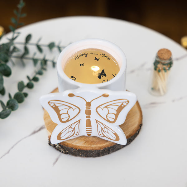 Pavilion Gift Company Sign From Heaven 8 Oz 100% Soy Wax Reveal Butterfly Candle Scent: Tranquility