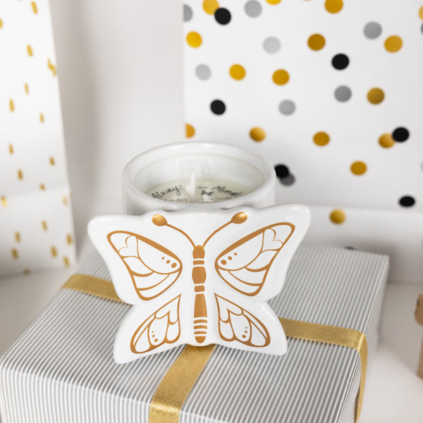 Pavilion Gift Company Sign From Heaven 8 Oz 100% Soy Wax Reveal Butterfly Candle Scent: Tranquility
