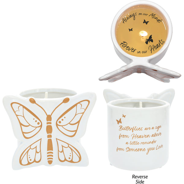 pavilion gift company Sign From Heaven 8 oz 100% Soy Wax Reveal Butterfly Candle Scent: Tranquility