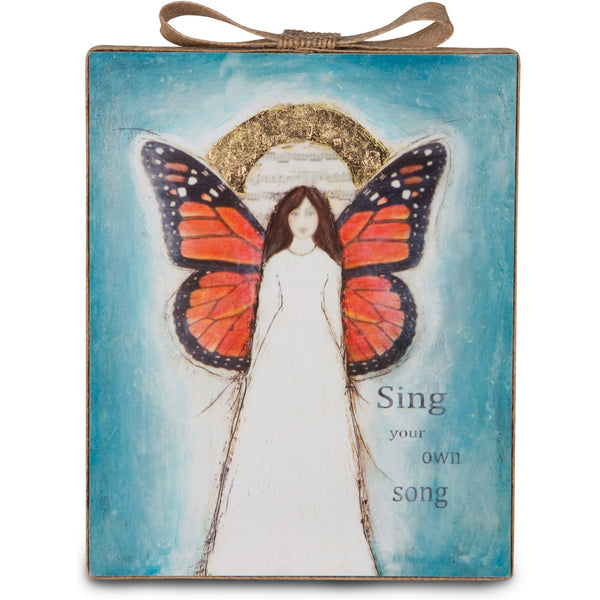 pavilion gift company Sing 6.75" Butterfly Angel Sheet Music Plaque
