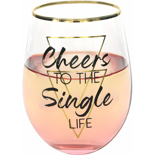 pavilion gift company Single Life 18 oz Stemless Wine Glass