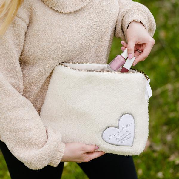 Pavilion Gift Company Sister 10" X 8" Sherpa Cosmetic Bag