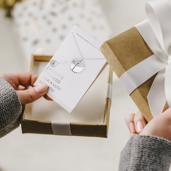 Pavilion Gift Company Sister 16.5"-18.5" Engraved Rhodium Plated Necklace