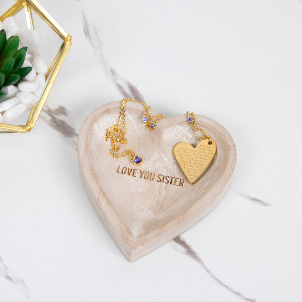 Pavilion Gift Company Sister 18.5" Gold Plated Engraved Necklace