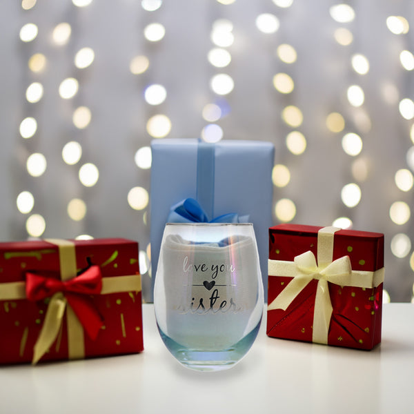 Pavilion Gift Company Sister 18 Oz Stemless Glass & Sock Set