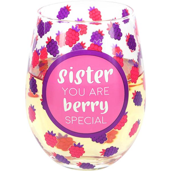 pavilion gift company Sister 18 oz Stemless Wine Glass