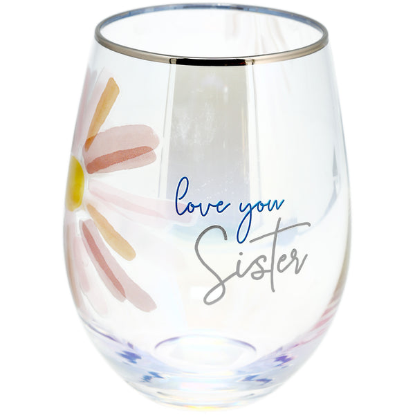 pavilion gift company Sister 18 oz Stemless Wine Glass