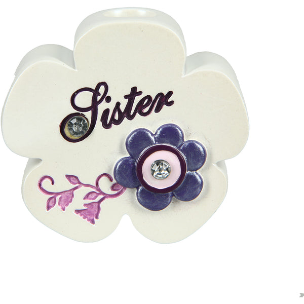 Pavilion Gift Company Sister 2" X 1.75" Flower Pen Holder
