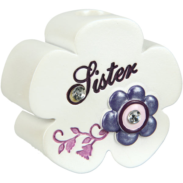 Pavilion Gift Company Sister 2" X 1.75" Flower Pen Holder