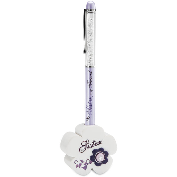 pavilion gift company Sister 2" x 1.75" Flower Pen Holder