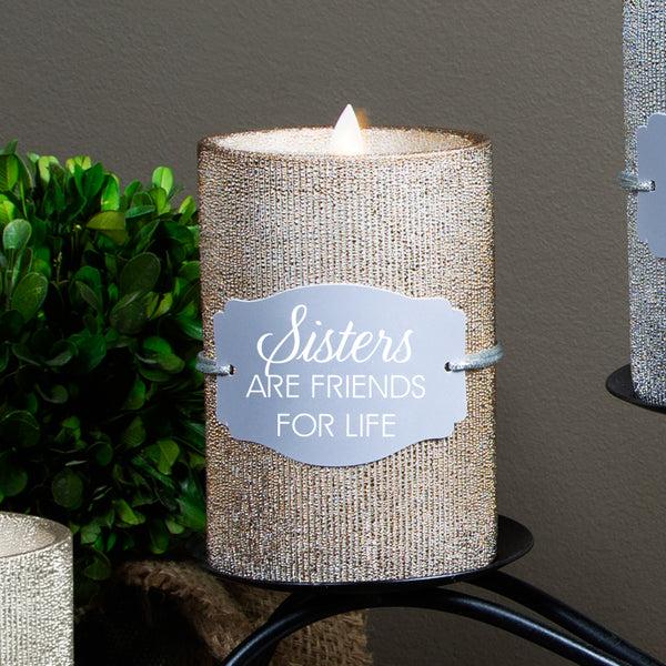 Pavilion Gift Company Sister 4.75" Bronze Glitter Realistic Flame Candle