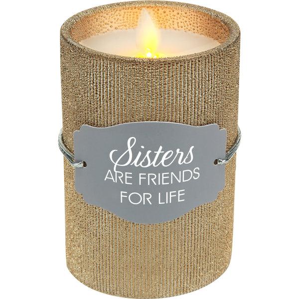 pavilion gift company Sister 4.75" Bronze Glitter Realistic Flame Candle