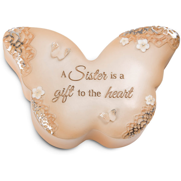 pavilion gift company Sister 4" x 2.5" Butterfly Keepsake Box