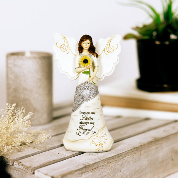 Pavilion Gift Company Sister 6.5" Angel Holding Sunflower