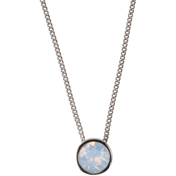 Pavilion Gift Company Sister Air Blue Opal 16"-17.5" Rhodium Necklace