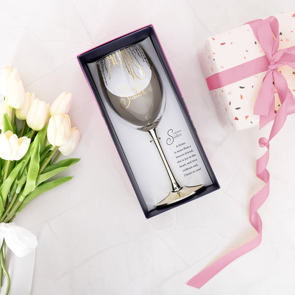 Pavilion Gift Company Sister Gift Boxed 19 Oz Crystal Wine Glass