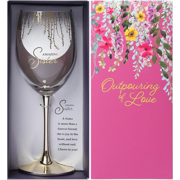 pavilion gift company Sister Gift Boxed 19 oz Crystal Wine Glass