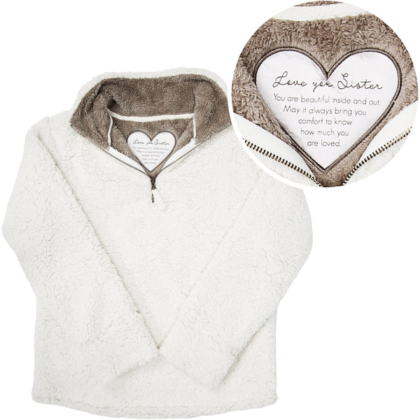 pavilion gift company Sister XL Sherpa Pullover Sweatshirt