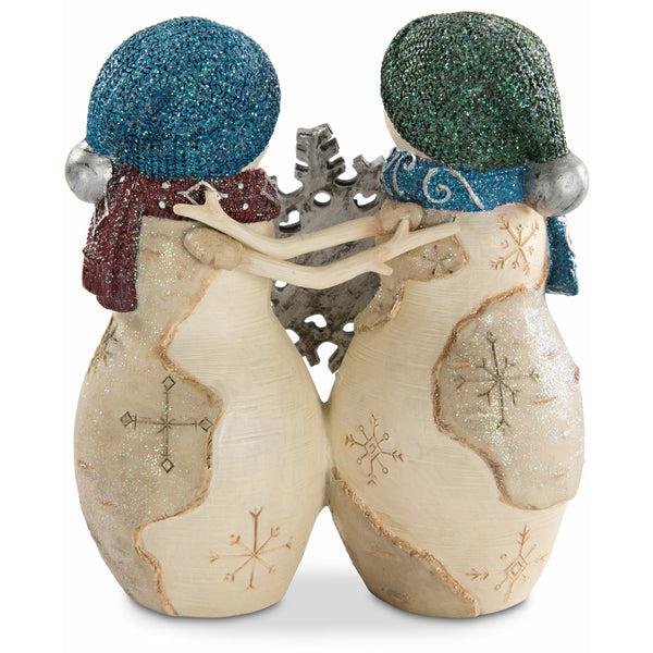 Pavilion Gift Company Sisters 4.5" Snowwomen Holding Snowflake