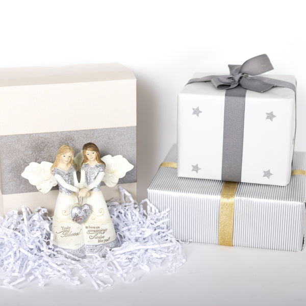 Pavilion Gift Company Sisters 5.5" Double Angels Holding Heart