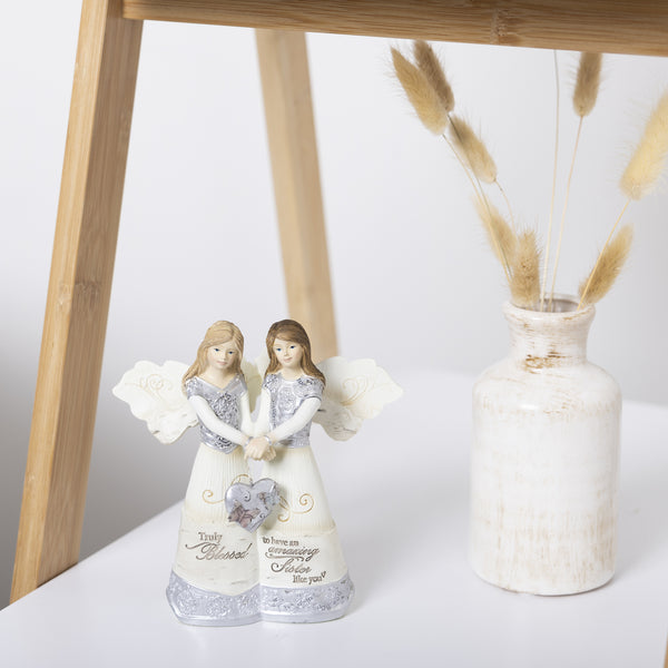Pavilion Gift Company Sisters 5.5" Double Angels Holding Heart