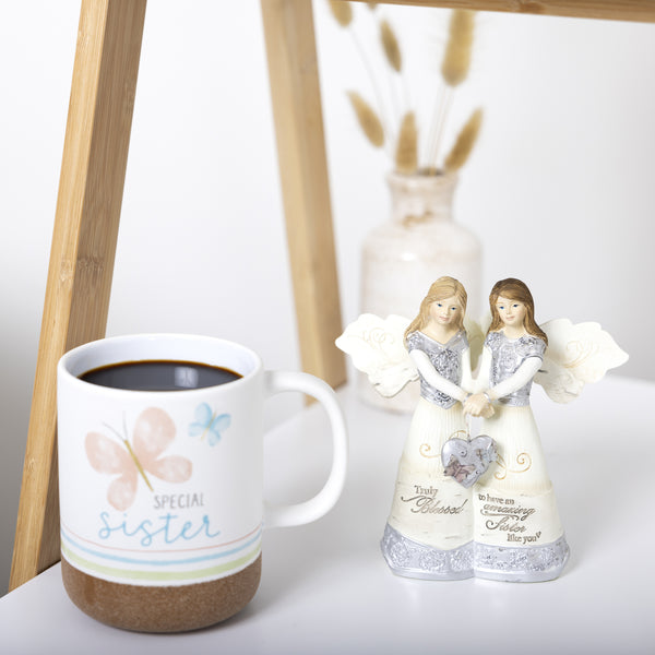 Pavilion Gift Company Sisters 5.5" Double Angels Holding Heart