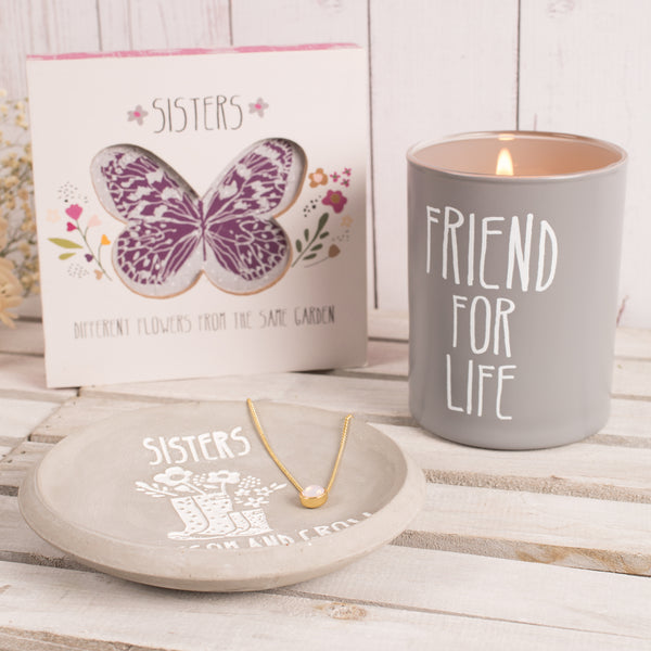 Pavilion Gift Company Sisters 5" Cement Keepsake Dish
