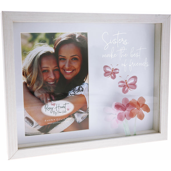 pavilion gift company Sisters 9.5" x 7.5" Shadow Box Frame (Holds 4" x 6" Photo)