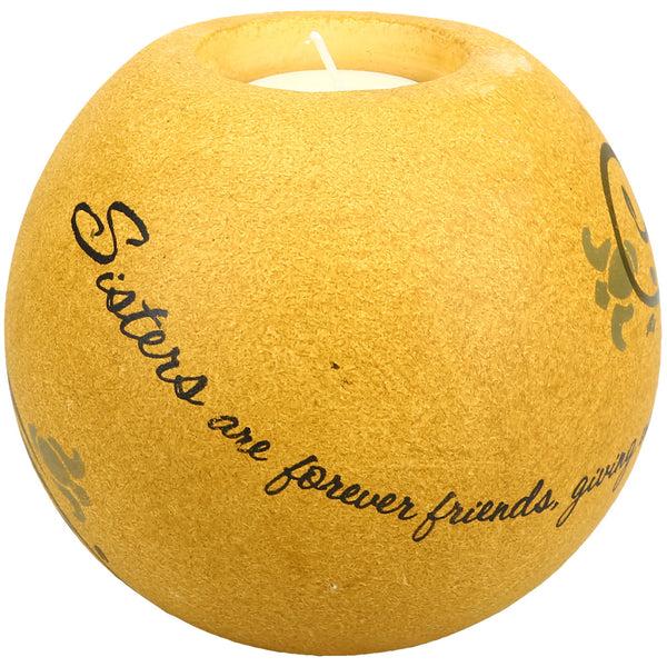 Pavilion Gift Company Sisters Are Forever Friends 4.5" Round Candle Holder