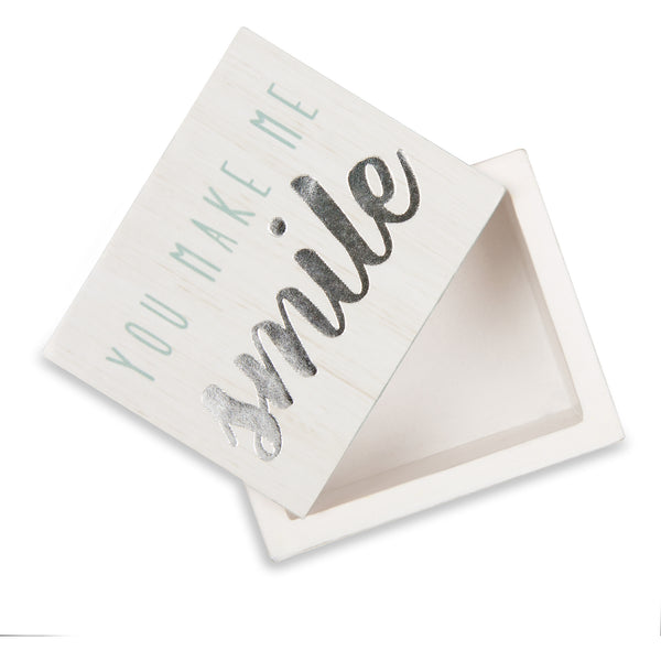 Pavilion Gift Company Smile 2.25" X 1.2" X 1.5" MDF Trinket Box