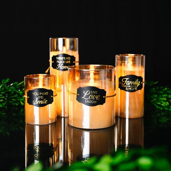 Pavilion Gift Company Smile 5" Amber Luster Realistic Flame Candle