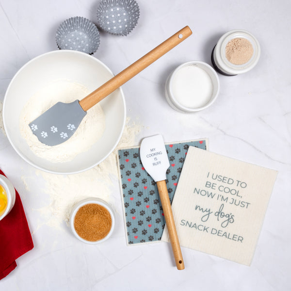 Pavilion Gift Company Snack Dealer Spatula And Reusable Dish Cloth Set (2 Of Each)