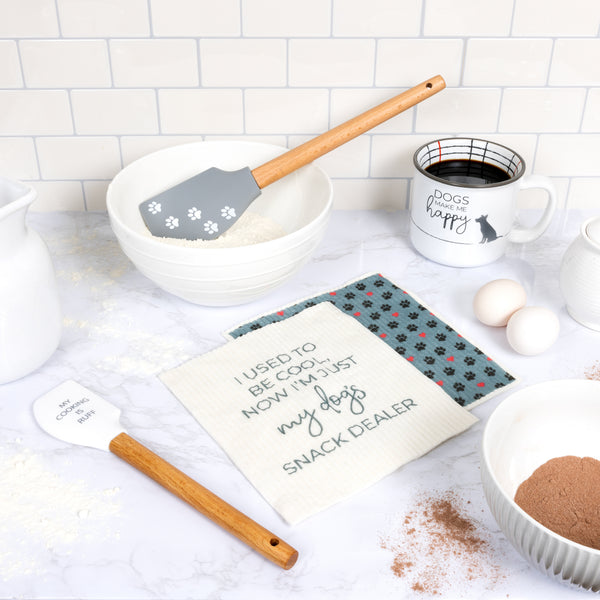 Pavilion Gift Company Snack Dealer Spatula And Reusable Dish Cloth Set (2 Of Each)